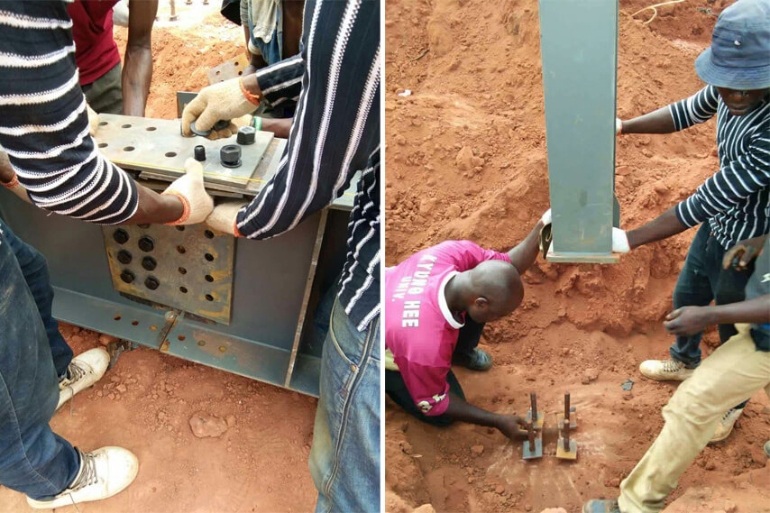 Стальная конструкция колонны завода по переработке риса