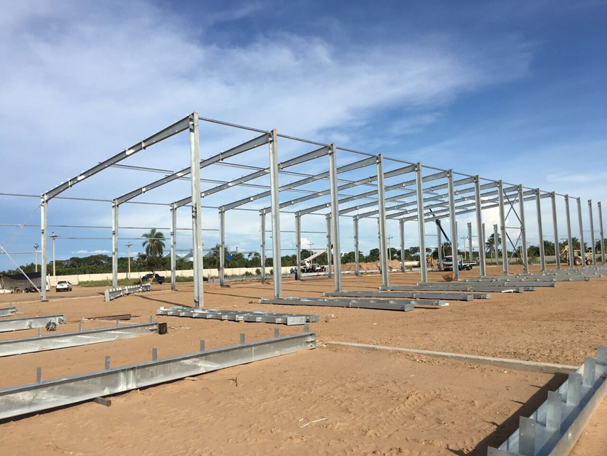 монтаж каркаса стальной конструкции