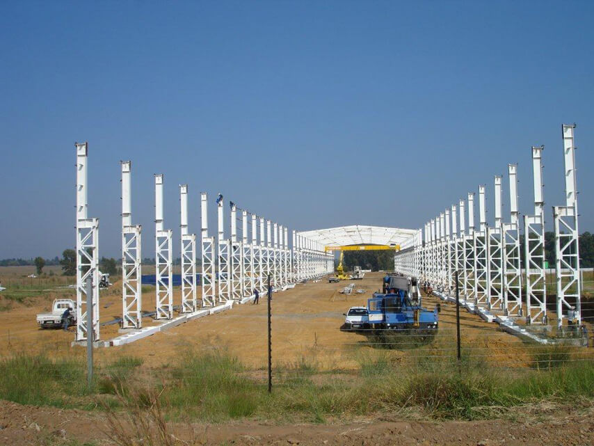 Монтаж проекта цеха по производству сверхмощных стальных конструкций в Южной Африке