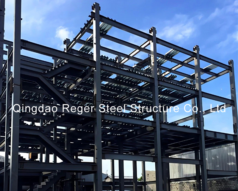 Заводское здание с многоэтажной стальной каркасной конструкцией (1) 