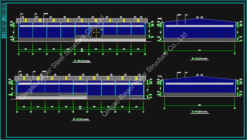 Чертеж проекта склада стальной конструкции