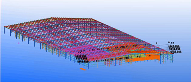Проектирование стальных конструкций &mdash; чертеж плана здания в Autocad