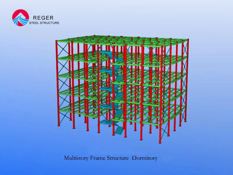 Модель многоэтажного жилого дома со стальным каркасом Tekla