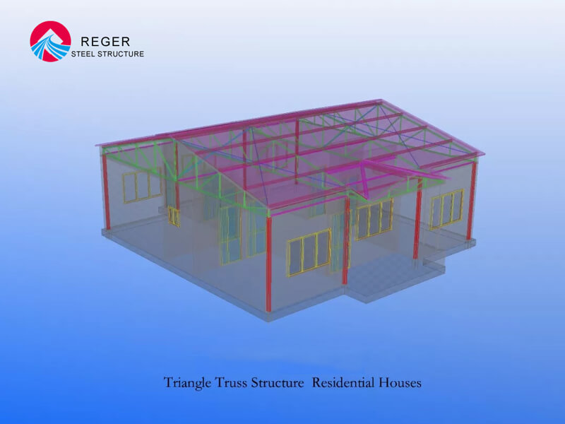 Сборные дома с треугольной ферменной конструкцией Модель Tekla
