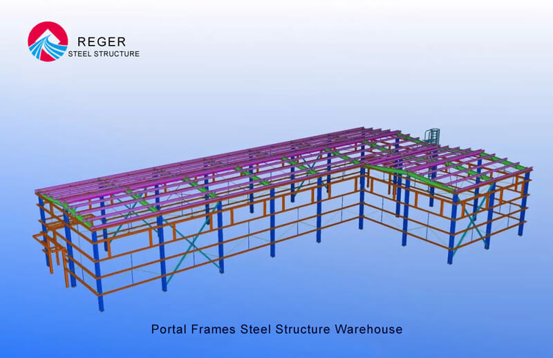 Портальные рамы Стальная конструкция склада Модель Tekla