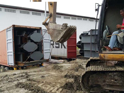 разгрузка стальной конструкции