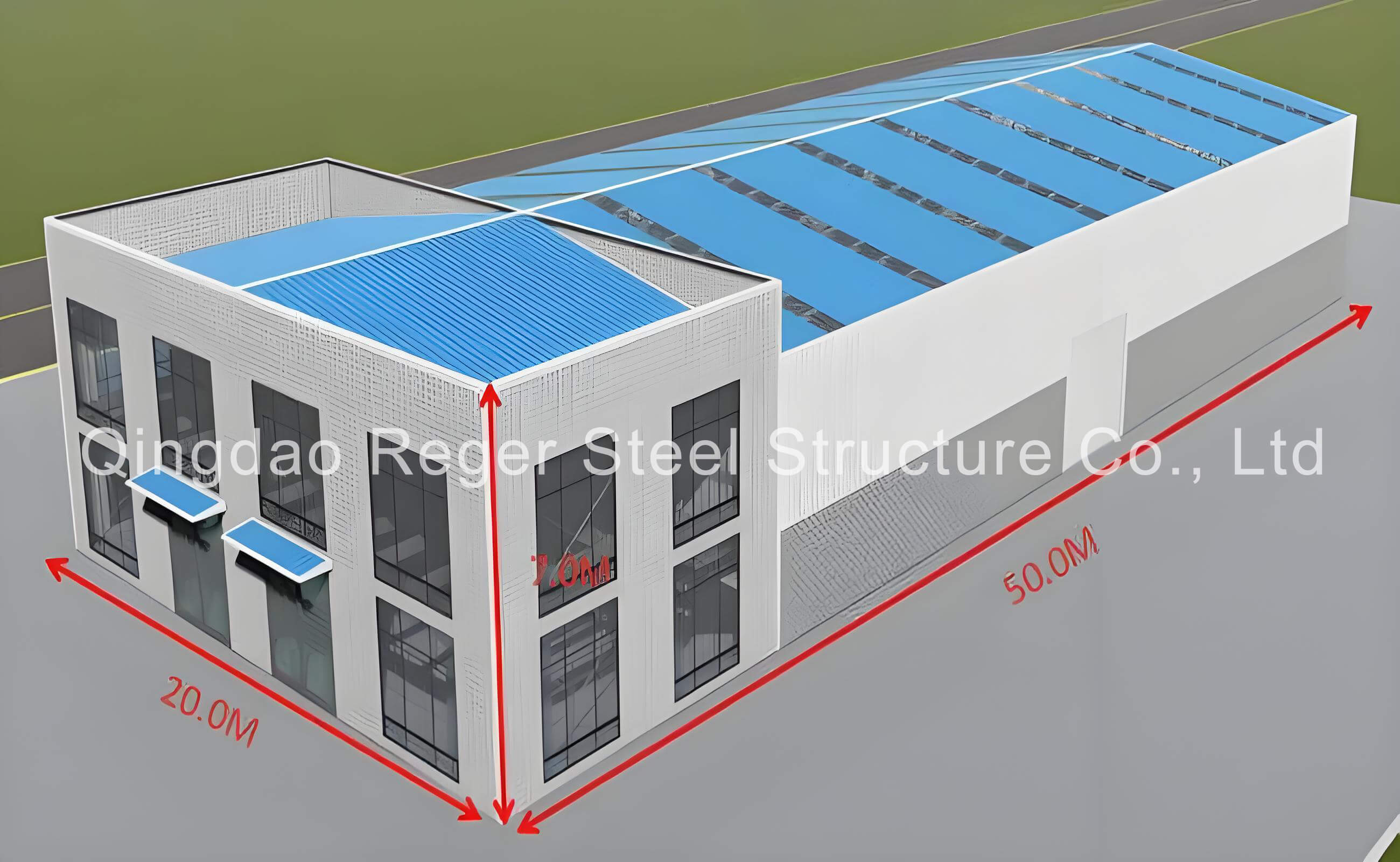Сборный склад площадью 1000 кв.м. с частичным двухэтажным офисом