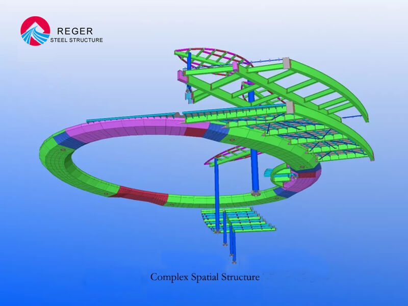 Сложная пространственная структура Tekla 3D модель
