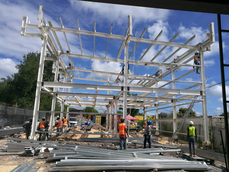 Стальная конструкция сборного кафе-магазина