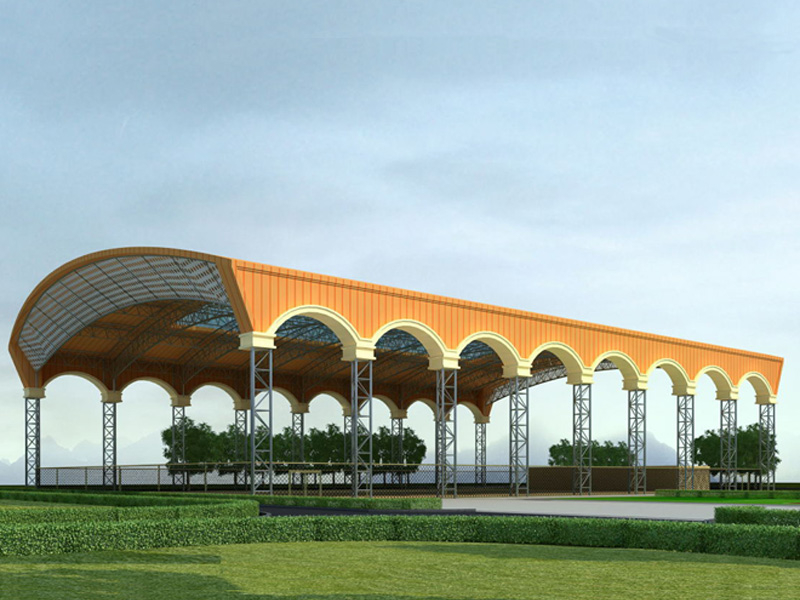Ферменная конструкция из стальных труб Футбольный стадион