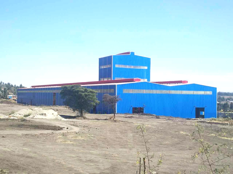 Здание промышленного предприятия с тяжелой стальной конструкцией